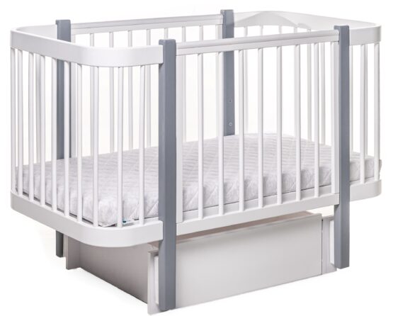 Детская кроватка Eucalyptus Karol Plus Longitudinal (DS-902) Белая+Серая