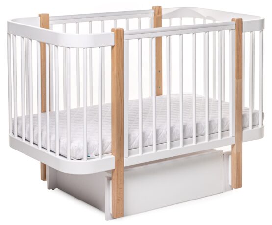 Детская кроватка Eucalyptus Karol Plus Longitudinal (DS-903) Белая+Натуральный