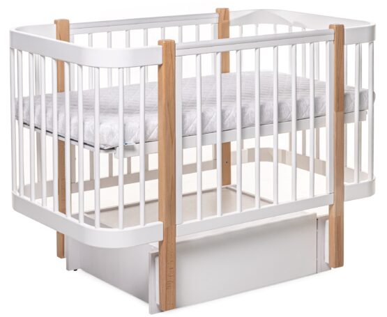 Детская кроватка Eucalyptus Karol Plus Longitudinal (DS-903) Белая+Натуральный — изображение 3