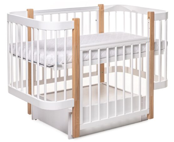 Детская кроватка Eucalyptus Karol Plus Longitudinal (DS-903) Белая+Натуральный — изображение 5