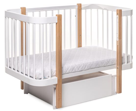 Детская кроватка Eucalyptus Karol Plus Longitudinal (DS-903) Белая+Натуральный — изображение 6