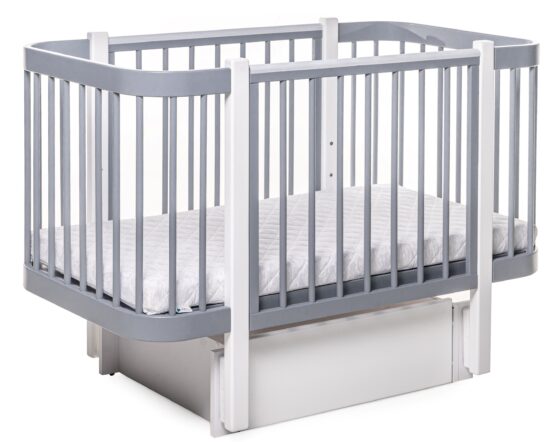 Детская кроватка Eucalyptus Karol Plus Longitudinal (DS-904) Серая+Белая