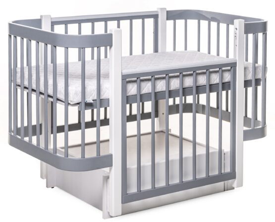 Детская кроватка Eucalyptus Karol Plus Longitudinal (DS-904) Серая+Белая — изображение 5