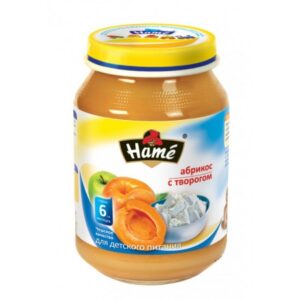 [:ru]Hame Пюре Абрикос с творогом 190gr. (6m+)[:ro]Hame Рiure din caise cu brînzică 190gr. (6m+)[:]