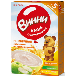 [:ru]Винни Каша безмолочная Пшеничная с яблоком и пребиотиками (5 m+) 200 gr.[:ro]Винни Terci fără lapte cu grîu şi mere si prebiotice (5 m+) 200 gr.[:]