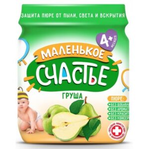 [:ru]"Маленькое счастье" Пюре из груши 90 гр. (4м+)[:ro]"Маленькое счастье" Piure de pere 90 gr. (4m+)[:]