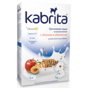 [:ru]Kabrita Каша гречневая на козьем молочке с яблоком и абрикосом (5 м+) 180 гр.[:ro]Kabrita Terci de hrișcă cu lapte de capră, mere și caise (5 m +) 180 gr.[:]