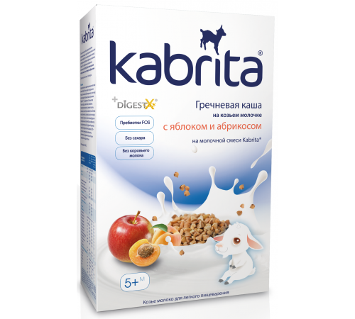 [:ru]Kabrita Каша гречневая на козьем молочке с яблоком и абрикосом (5 м+) 180 гр.[:ro]Kabrita Terci de hrișcă cu lapte de capră, mere și caise (5 m +) 180 gr.[:]