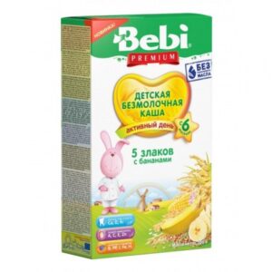[:ru]Bebi Каша безмолочная 5 злаков с бананом 200 гр. (6+)[:ro]Bebi Terci fără lapte 5 cereale cu banană 200 gr. (6+)[:]