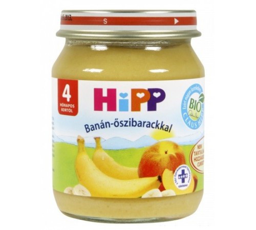 HiPP 4242 Piure Piersici cu banane 125 gr.(4m+)