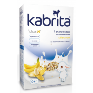 [:ru]Kabrita Каша 7 злаков на козьем молоке с бананом (6 м +) 180 гр.[:ro]Kabrita Terci 7 cereale cu lapte de capră și banane (6 m +) 180 gr.[:]