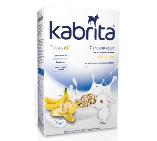 [:ru]Kabrita Каша 7 злаков на козьем молоке с бананом (6 м +) 180 гр.[:ro]Kabrita Terci 7 cereale cu lapte de capră și banane (6 m +) 180 gr.[:]