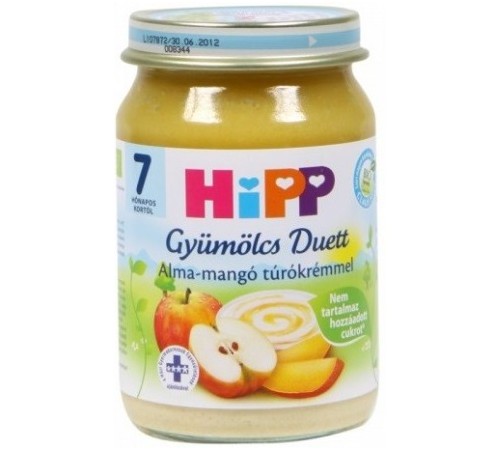 [:ru]HiPP 5327 Яблоки и манго с творожным кремом (7м+) 190 гр.[:ro]HiPP 5327 Mere şi mango cu cremă de brânză 190 gr. (7m+)[:]