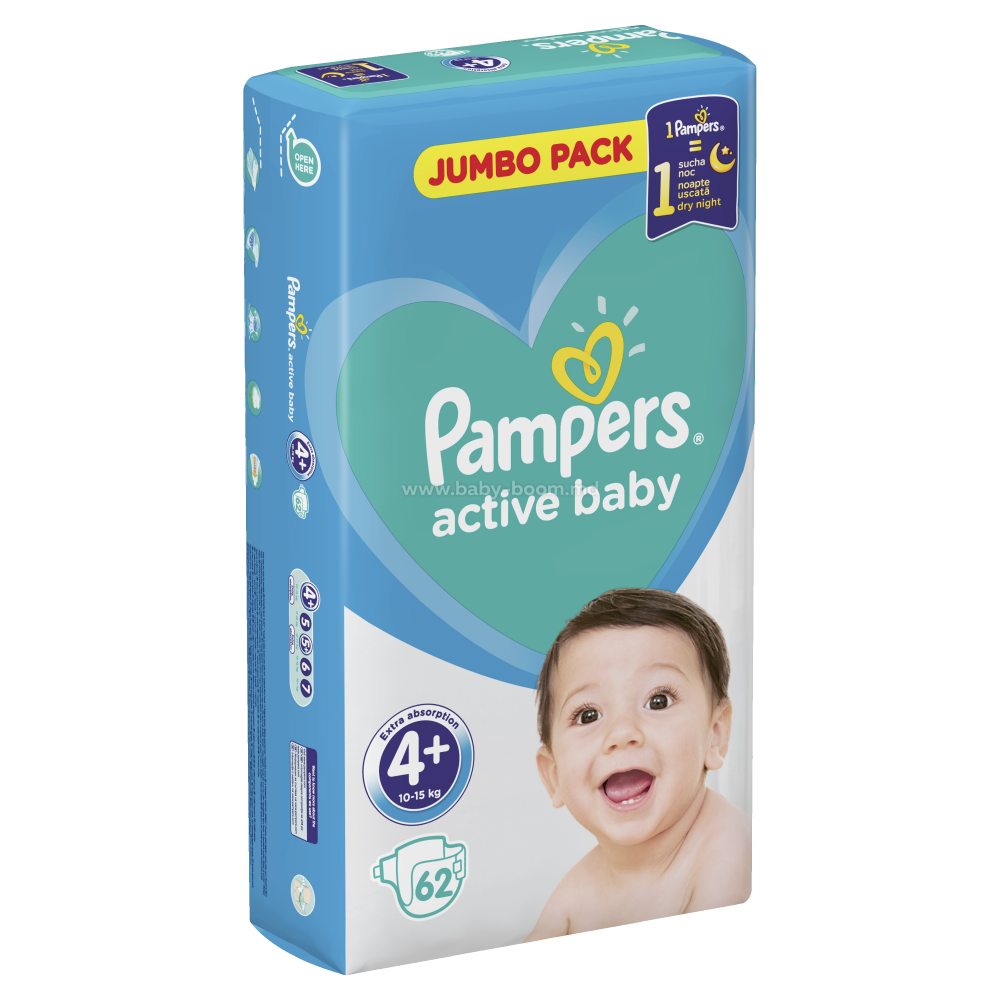 [:ru]Подгузники Pampers Active Baby 4+ Maxi (9-16 кг), 62 шт. [:ro]Scutece Pampers Active Baby 4+ Maxi (9-16 kg), 62 buc. [:]
