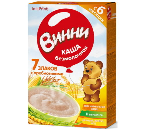 [:ru]Винни Каша безмолочная 7 злаков с пребиотиками (6м +) 200 гр.[:ro]Винни Terci fără lapte 7 cereale cu prebiotice (6 m+) 200 gr.[:]