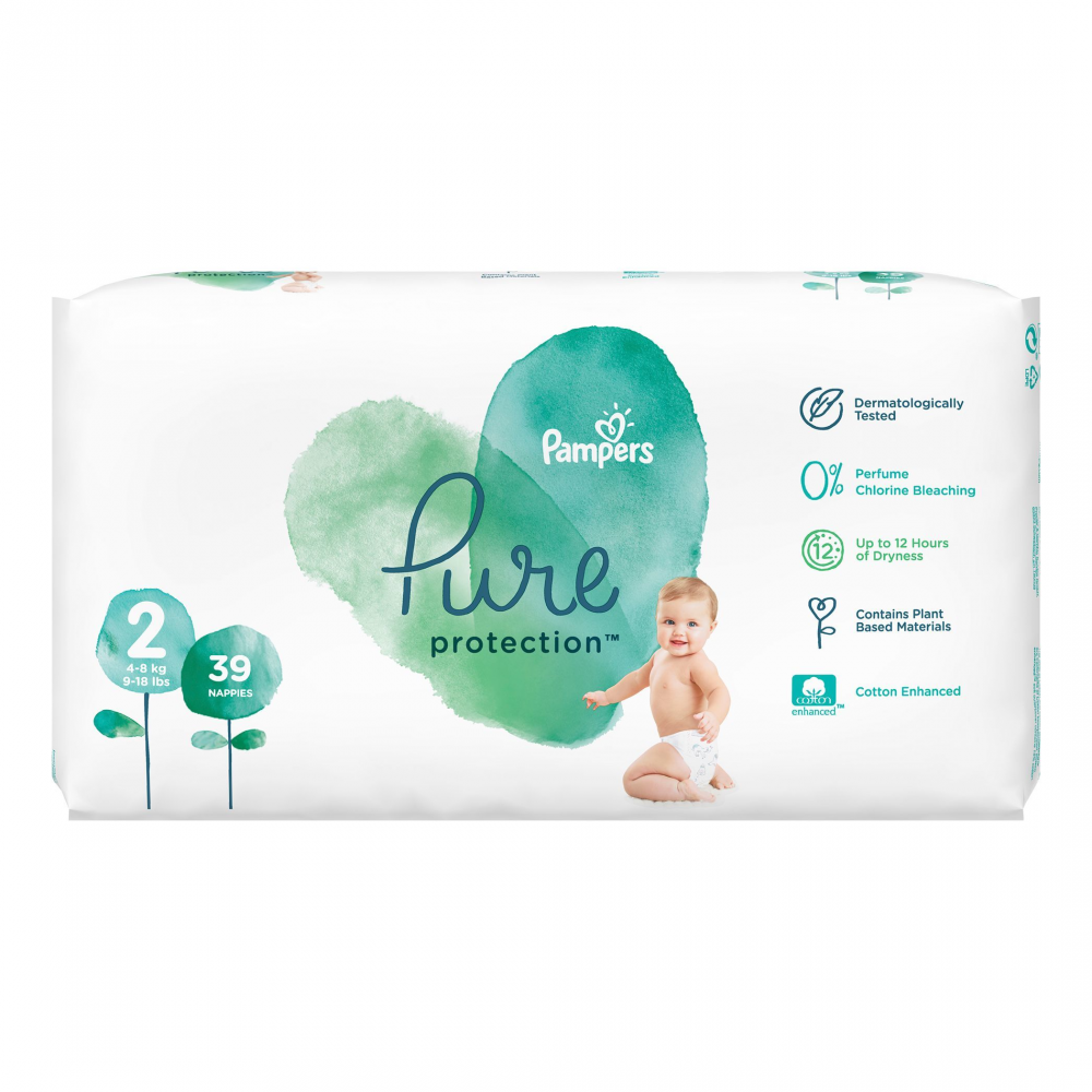 [:ru]Подгузники Pampers Pure Protection 2 (4-8 кг), 39 шт. [:ro]Scutece Pampers Pure Protection 2 (4-8 kg), 39 buc. [:]