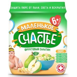 [:ru]"Маленькое счастье" Пюре Фруктовый Салатик 90 гр. (6м+)[:ro]"Маленькое счастье" Piure Salată de fructe 90 gr. (6m+)[:]