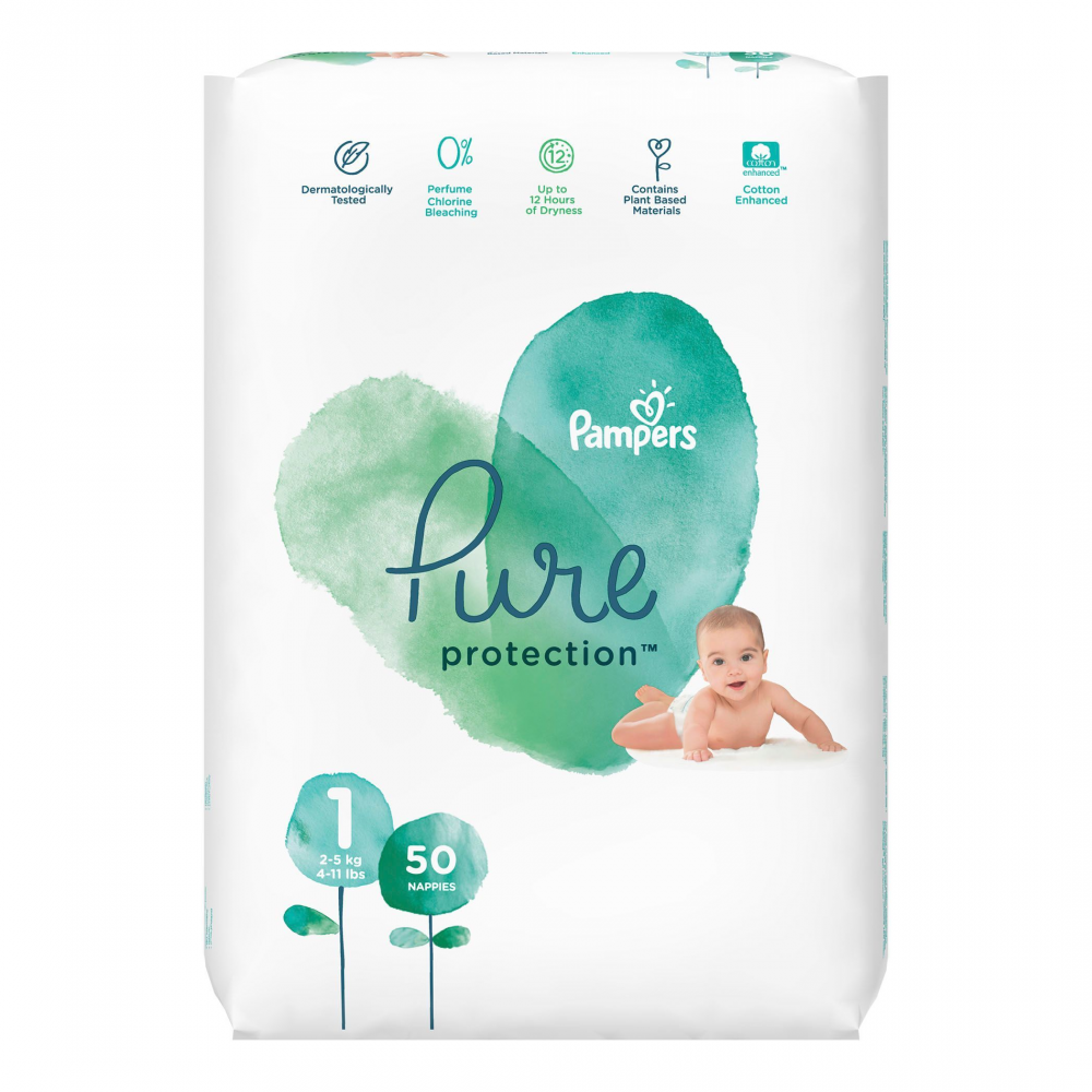 [:ru]Подгузники Pampers Pure Protection 1 (2-5 кг), 50 шт. [:ro]Scutece Pampers Pure Protection 1 (2-5 kg), 50 buc. [:]