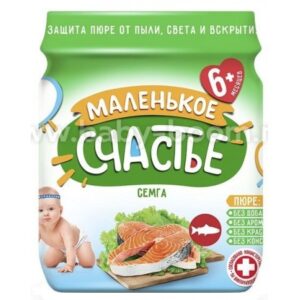 [:ru]"Маленькое Счастье" Пюре из сёмги 80 гр. (6 м+)[:ro]"Маленькое Счастье" Piure de somon 80 gr. (6 m+)[:]