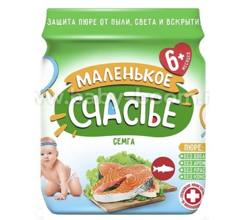 [:ru]"Маленькое Счастье" Пюре из сёмги 80 гр. (6 м+)[:ro]"Маленькое Счастье" Piure de somon 80 gr. (6 m+)[:]