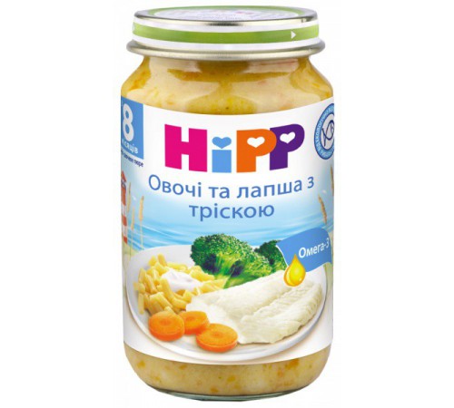 [:ru]HiPP 6550 Лапша с морской рыбой и овощами в сливочном соусе (8м+) 220 гр.[:ro]HiPP 6550 Taitei cu peste marin și legume insos cremos 220 gr.(8m+)[:]