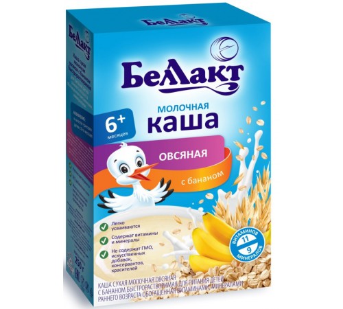 [:ru]Беллакт каша молочная овсяная c бананом (6m+) 250 гр.[:ro]Беллакт terci de ovăz cu lapte si banane (6m +) 250 gr.[:]