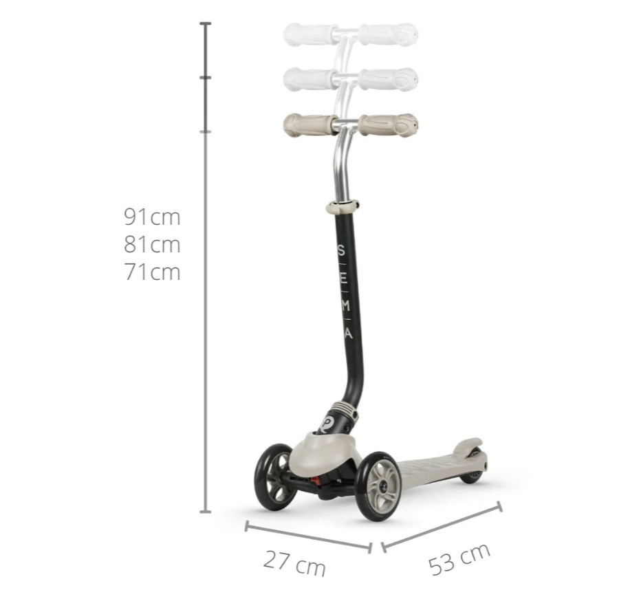 Trotinetă Qplay Sema Beige (00-00630333) - imagine 5
