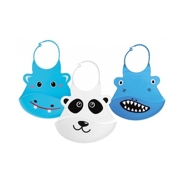 Nuby ID4398 Силиконовый нагрудник с карманом в асс.