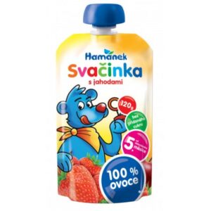 [:ru]Hame пюре "Hamanek" Яблоко-Клубника (5 м+) 120 гр.[:ro]Hame Piure "Hamanek" Mere-capsuni 120 gr.[:]