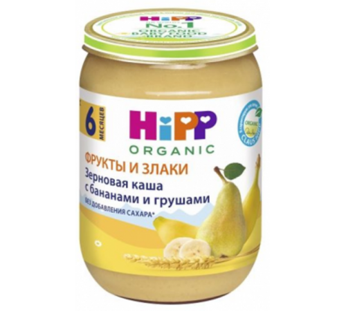 [:ru]HiPP 4830 Зерновая каша с бананами и грушами (6м+) 190 гр.[:ro]HiPP 4830 Cereale cu banane și pere 190 gr.(6m+)[:]