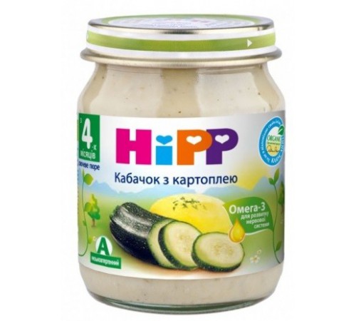 [:ru]HiPP 4022 Кабачок с картофелем (4м+) 125 гр.[:ro]HiPP 4022 Dovlecel de cartofi 125gr.(4m+)[:]