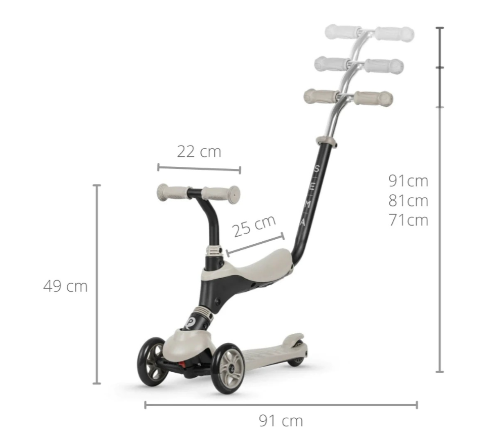 Trotinetă Qplay Sema Beige (00-00630333) - imagine 4