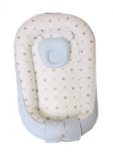 Babynest pentru bebeluș PernaMea Buline Albastre