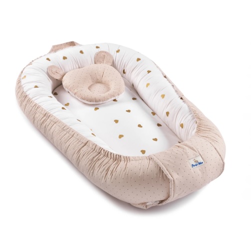 Babynest pentru bebeluș PernaMea Buline Maro