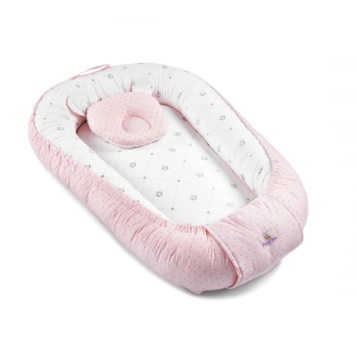 Babynest pentru bebeluș PernaMea Buline Roz