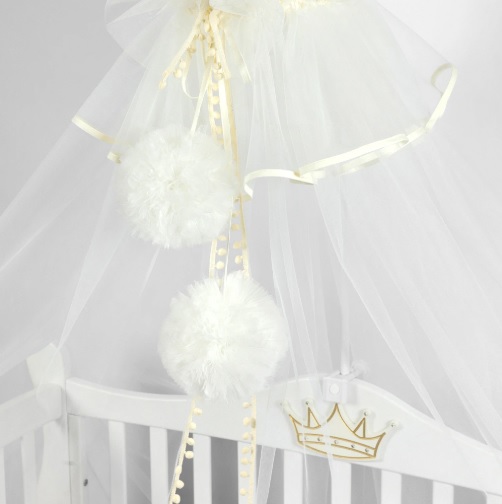 Baldachin PernaMea Premium Pompom Ivory