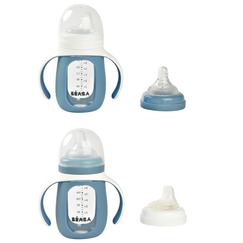 Biberon de Invatare 2in1 Beaba 210 ml Windy Blue