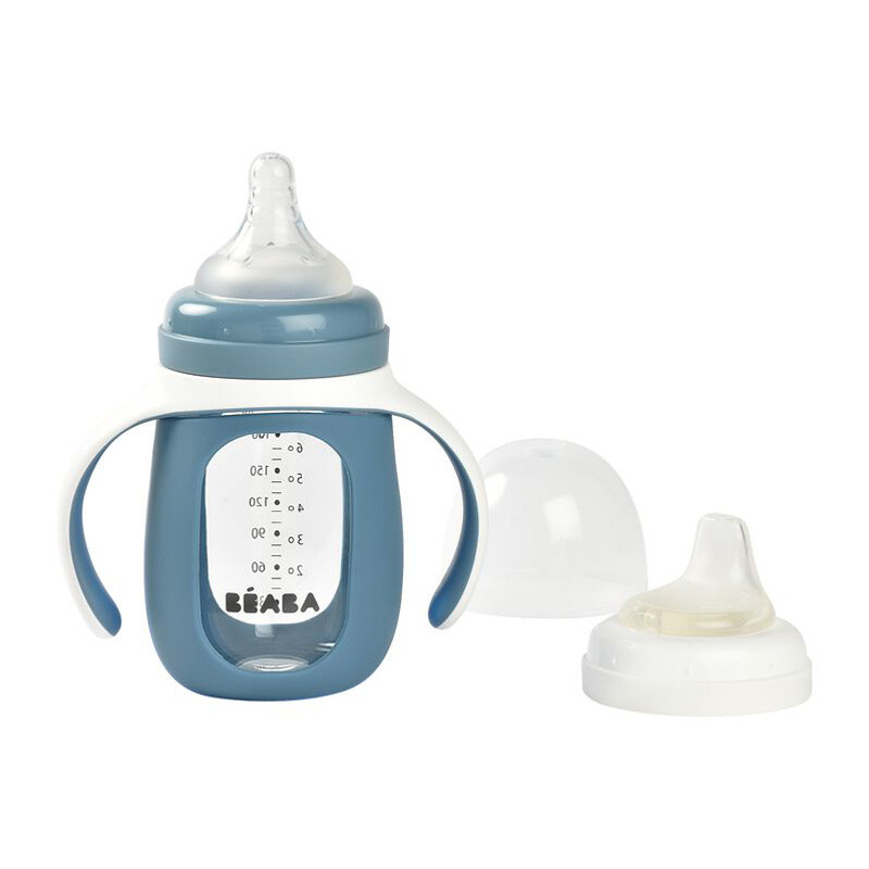 Biberon de Invatare 2in1 Beaba 210 ml Windy Blue