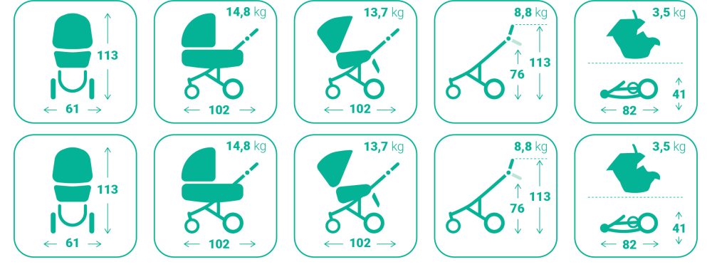 carucior 2 in 1 3 in 1 pentru copii
