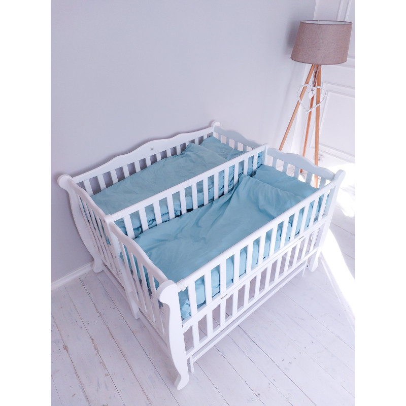 [:ru]Детская кроватка Goydalka DUO PLUS ПОПЕРЕЧНЫЙ (1B320-1) Белая Без ящика, для близнецов [:ro]Pătut Goydalka DUO PLUS TRANSVERSAL (1B320-1) Alb fara sertar, pentru gemeni[:]
