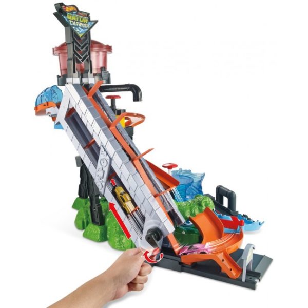 Hot Wheels Set Joaca „Color Shifters Ultimate Gator Car Wash” - imagine 3