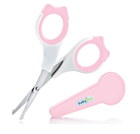 Foarfece pentru copii cu protectie BabyJem Roz