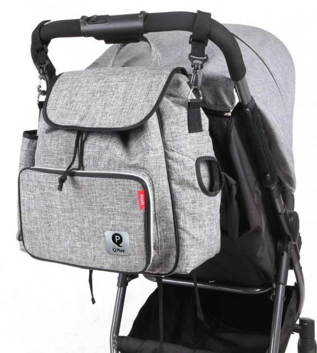 Geanta pentru mama Qplay MB-007 Light Grey