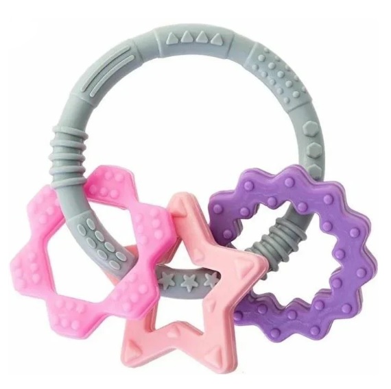 Inel gingival din silicon BabyJem Roz