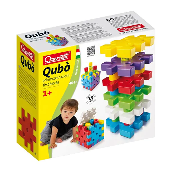 [:ru]Конструктор  QUERCETTI Qubo - Primele Mele Cuburi Q4045, 12мес+, 19 част.[:ro]Joc constructie QUERCETTI Qubo - Primele Mele Cuburi Q4045, 12 luni+, 19 piese[:]