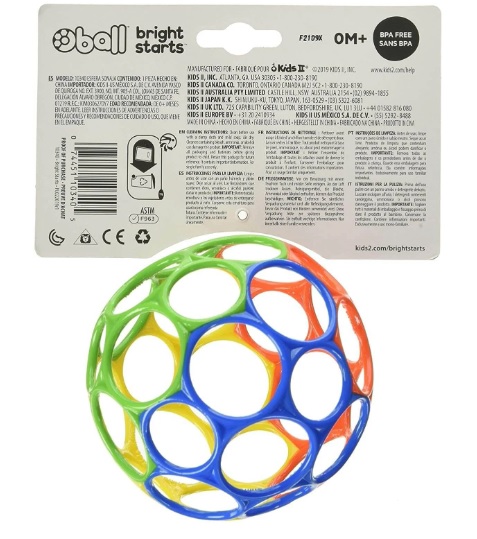 Jucarie Oball Easy-Grasp Minge multicolora