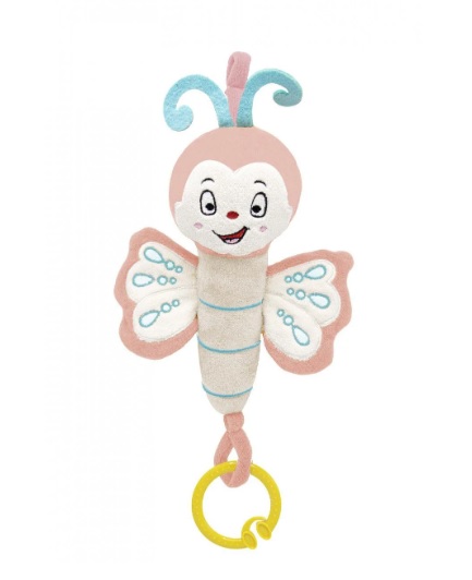 Jucarie de plus cu vibratii BabyJem Fluture Roz