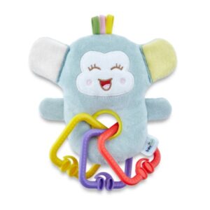 Jucarie din plus cu inele dentitie BabyJem Funny Monkey Albastra