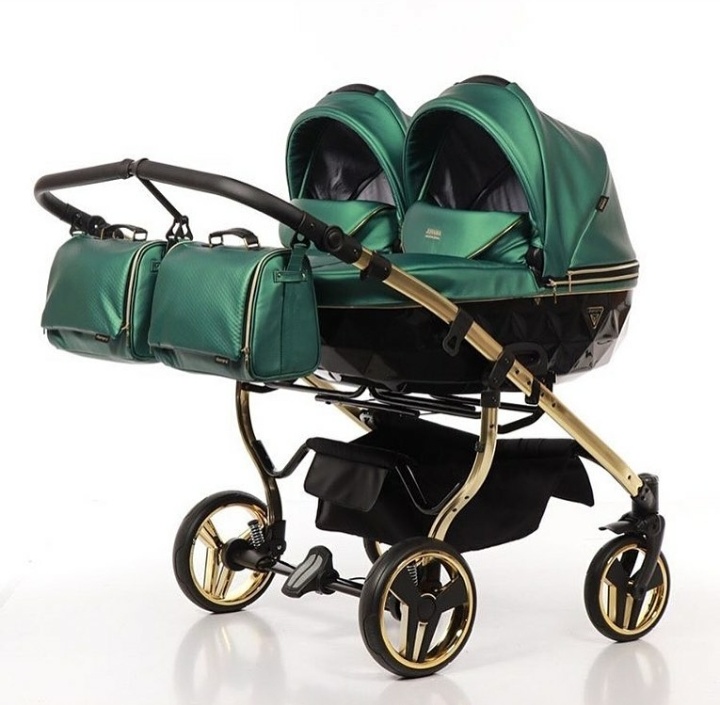 cărucior pentru gemeni Junama Diamond Fluido Duo Green