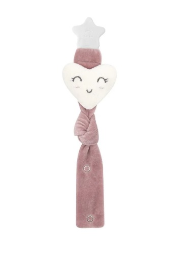 Lant pentru suzeta din material textil BabyJem Roz